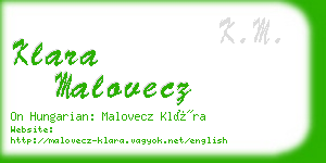 klara malovecz business card